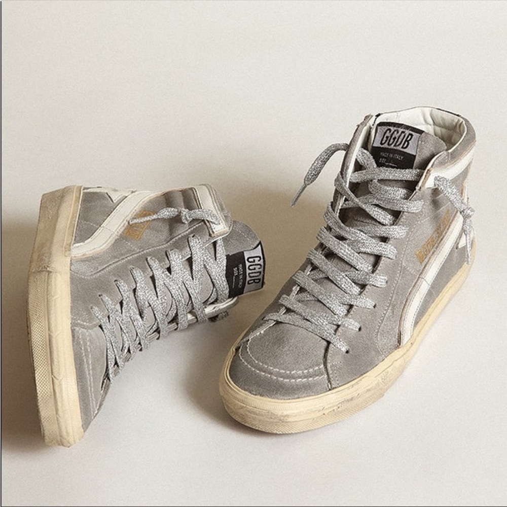Golden Goose Slide Sneaker in Mud/Black/Silver sz 41 New in Box - Picture 1 of 11